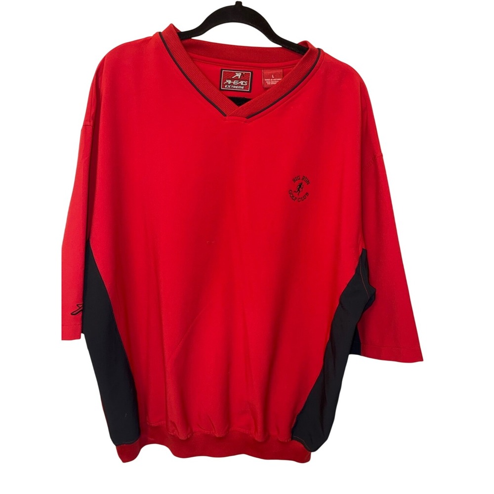 Men's Red Short-Sleeve Golf Pullover
